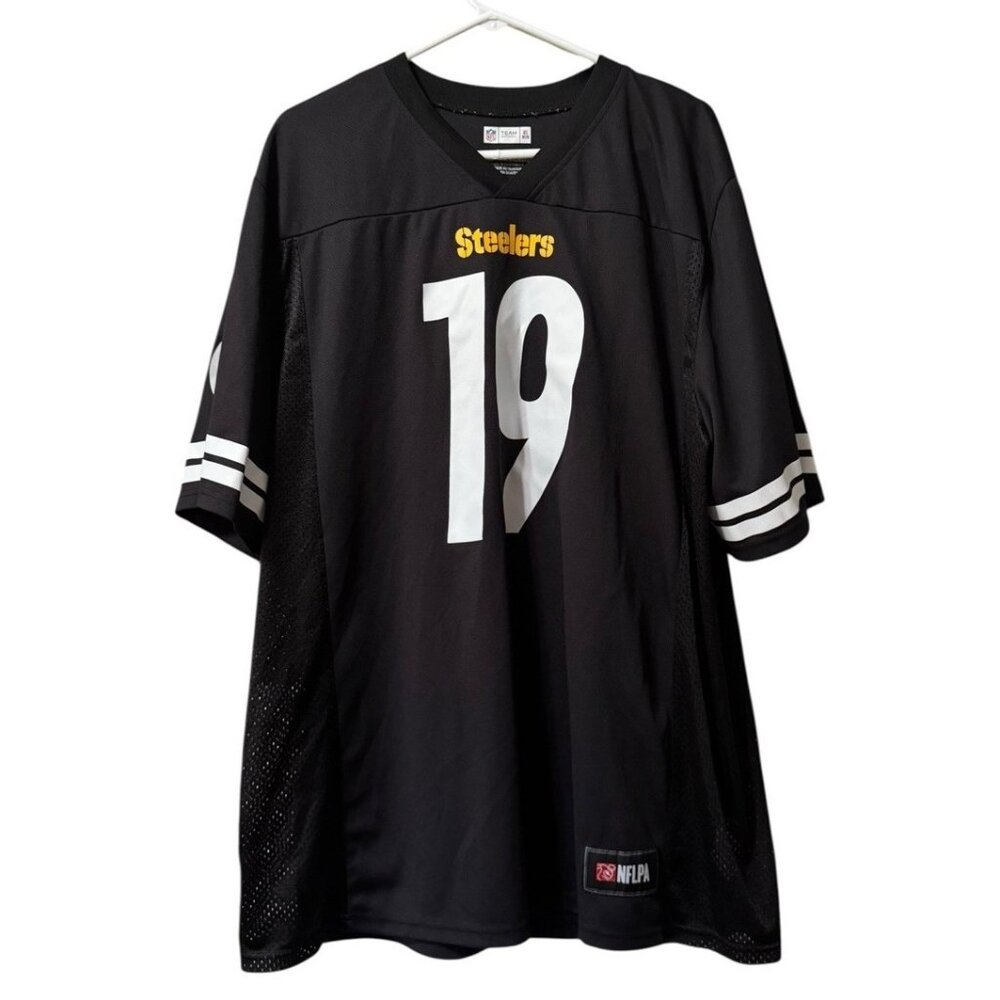 NFL Team Apparel Pittsburgh Steelers Jersey Men‎ XL Blk Smith-Schuster 19 Preppy